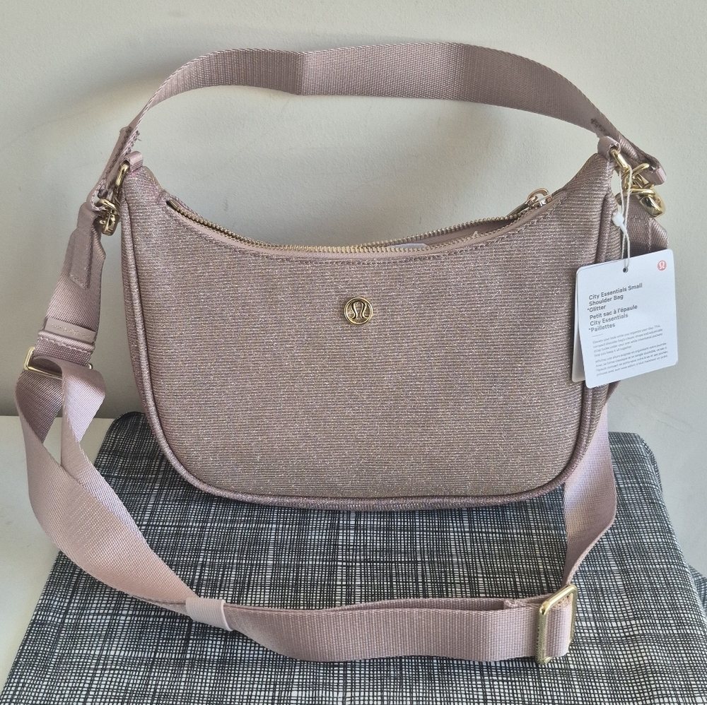 NWT ☆ Lululemon Glitter Pink   2 Ways Bag